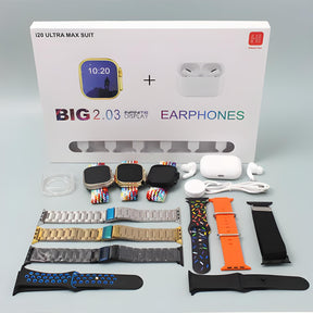 I20 ULTRA MAX SUIT 10 IN 1 SMART WATCH + EARPHONES - AMPshack ⚡