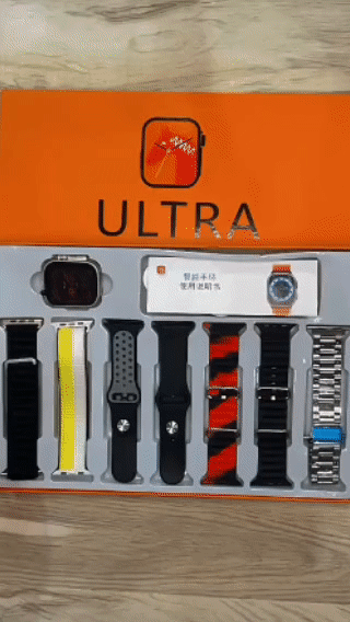 Ultra 9 7 In 1 Strap Smart Watch - 49MM Dial - Full Touch Display - 7 Different Strap - AMPshack ⚡